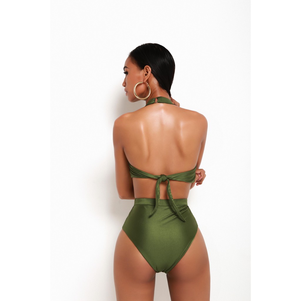 Super Model Cut Out Swimsuit (Olive Green) - Đồ bơi một mảnh BW06 xanh rêu | BigBuy360 - bigbuy360.vn