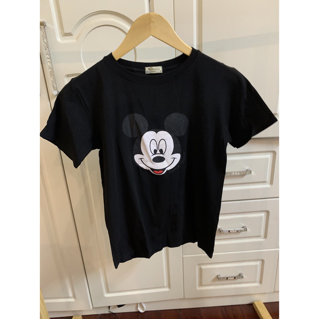 áo thun mickey cộc tay cổ tròn chất zip co giãn 4 chiều thương hiệu T-Linh có ảnh thật