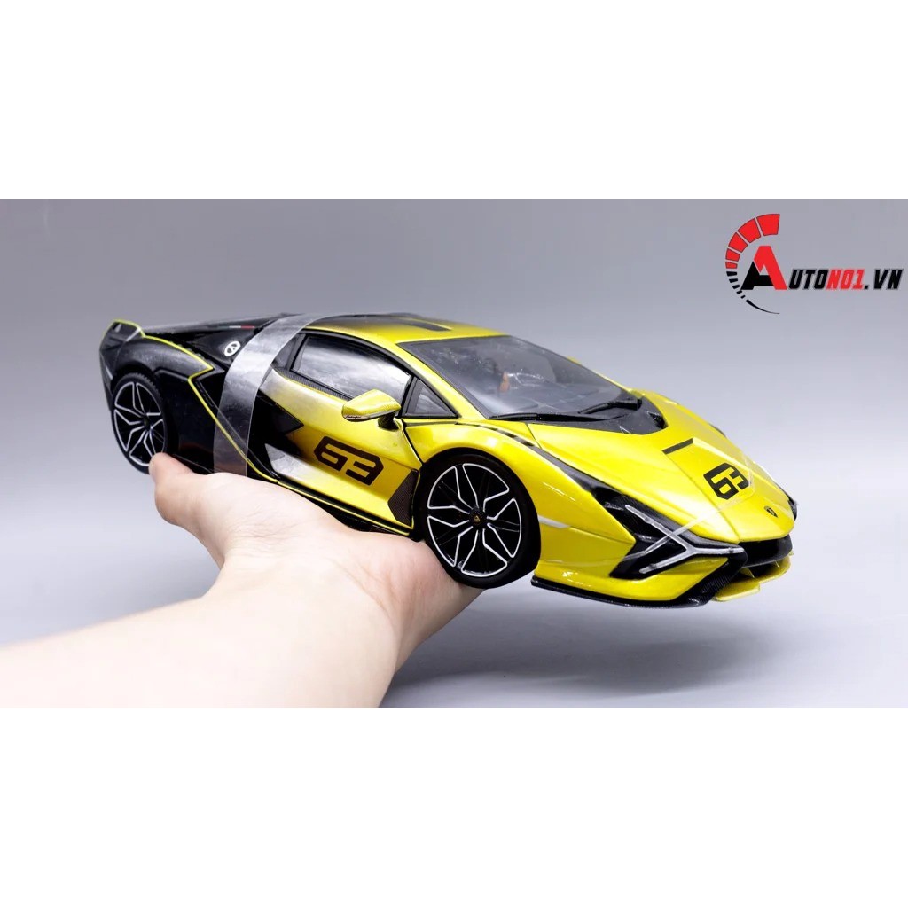 MÔ HÌNH XE LAMBORGHINI SIAN FKP 37 BLACK GREEN 1:18 BBURAGO 7517