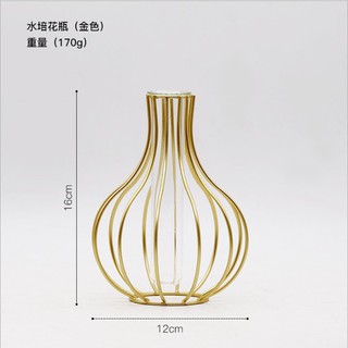 Bình hoa sắt ống thủy tinh mini
