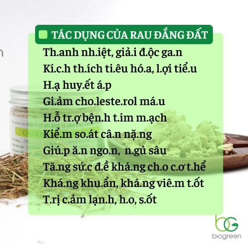 Bột rau đắng đất, bột chiết xuất từ rau đắng đất nguyên chất Biogreen bổ sung chất xơ 50g,100g