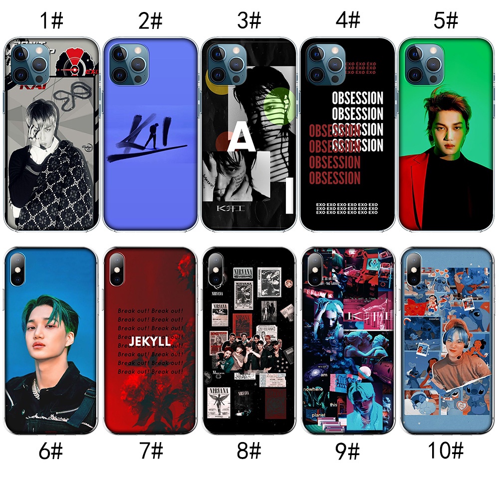 Ốp điện thoại trong suốt hình exo kai thích hợp cho iphone xr 5 5s se 6 6s plus mzd68