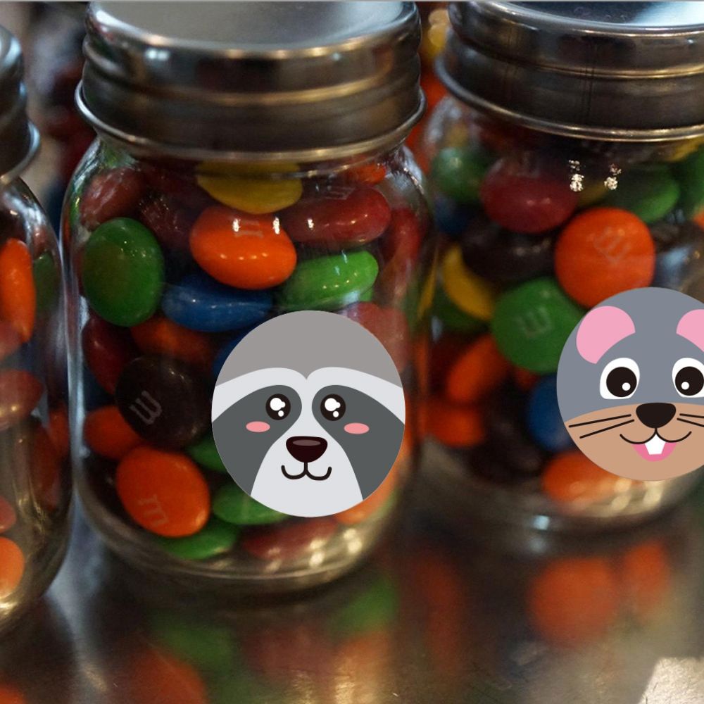Nhãn dán trang trí hình tròn 1inch họa tiết hoạt hình dễ thương