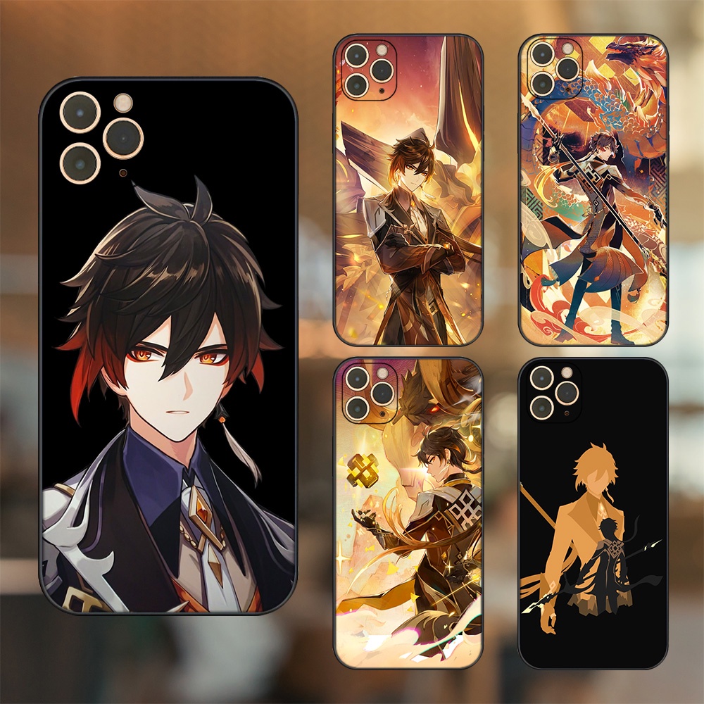 Ốp lưng iPhone 11 Pro Max dẻo đen cạnh vuông in hình Zhongli Genshin Impact