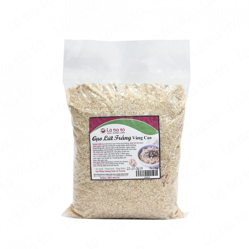 GẠO LỨT TRẮNG VÙNG CAO 1 kg - LÁ TÍA TÔ