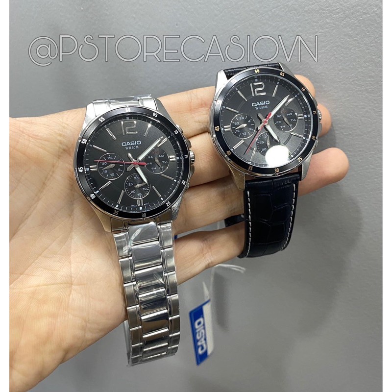 Đồng hồ nam dây da Casio Mtp-1374l và dây thép Casio Mtp-1374d chính hãng