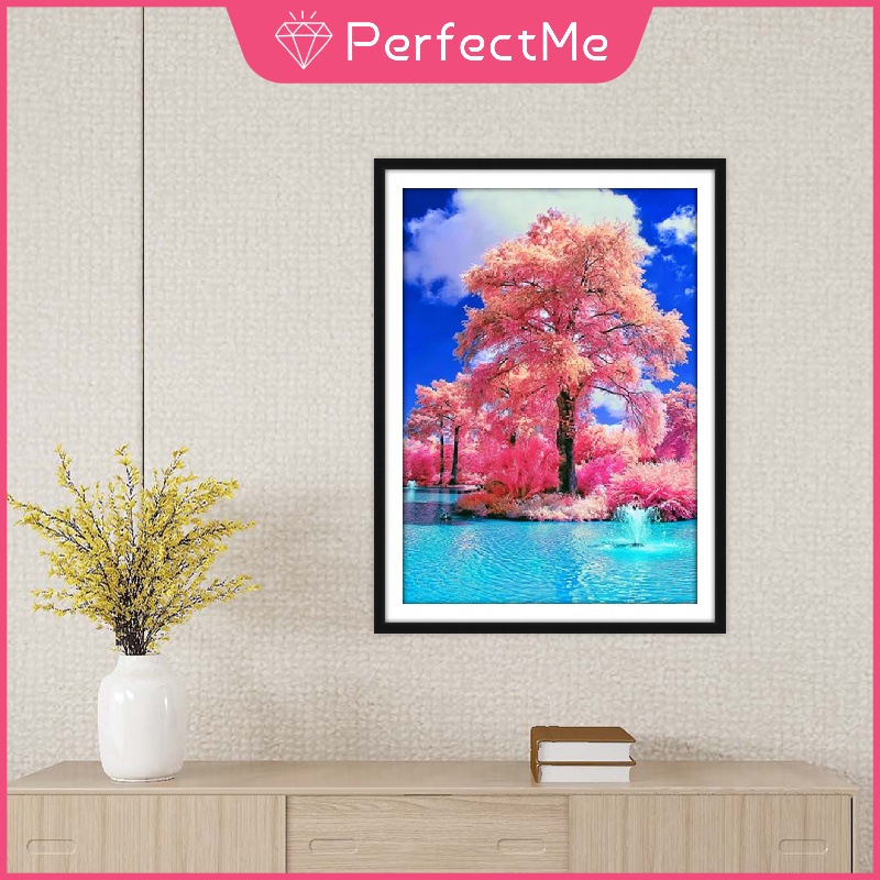 Bộ tranh đính đá 5d họa tiết phong cảnh độc đáo DIY dùng trang trí nhà cửa