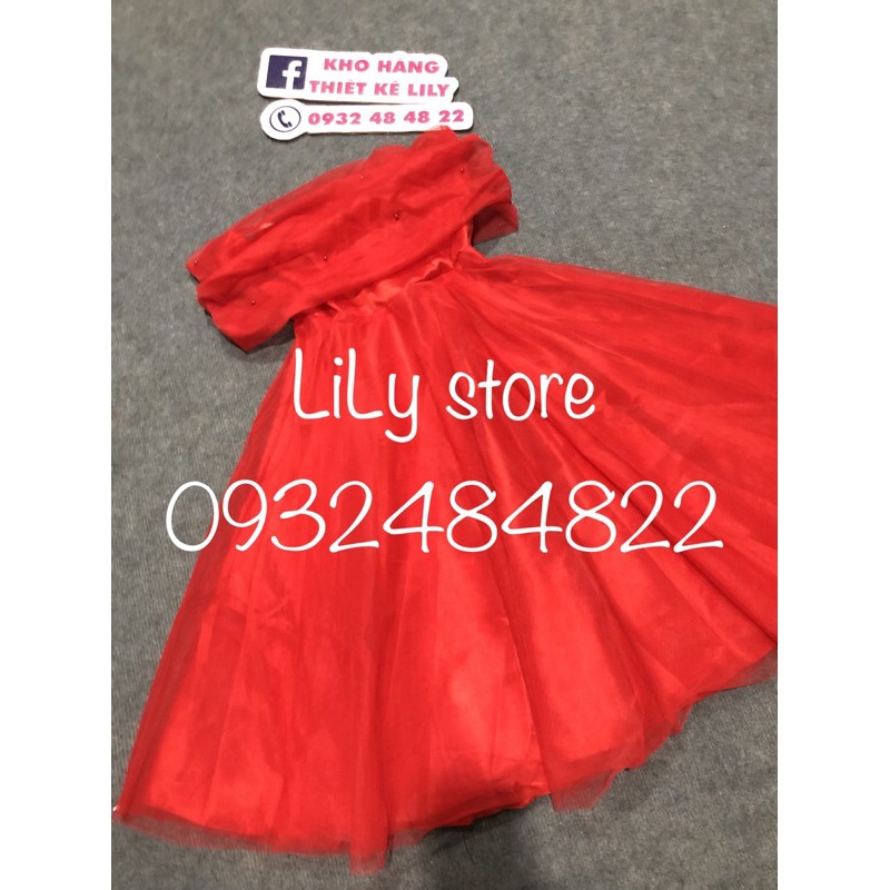 ẢNH VÀ VIDEO THẬT 1000% _ ĐẦM CÔNG CHÚA TRỄ VAI ĐÍNH CƯỜM