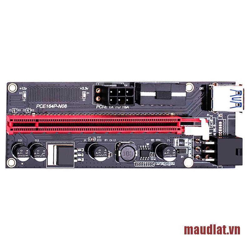 maudlat Ver009S Pci-E Riser Express 1X 4X 8X 16X Extender Riser Adapter Card Power