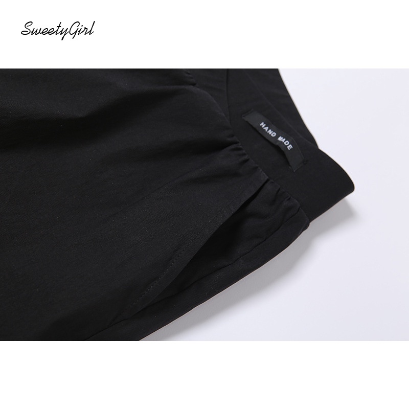 Quần Dài Lưng Cao Ống Đứng Màu Trơn Phối Dây Xích Thời Trang Cho Nữ