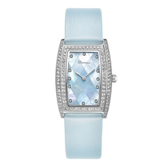 Đồng Hồ Davena Nữ Dây Da Xanh Silver D31652 Authentic 32mm