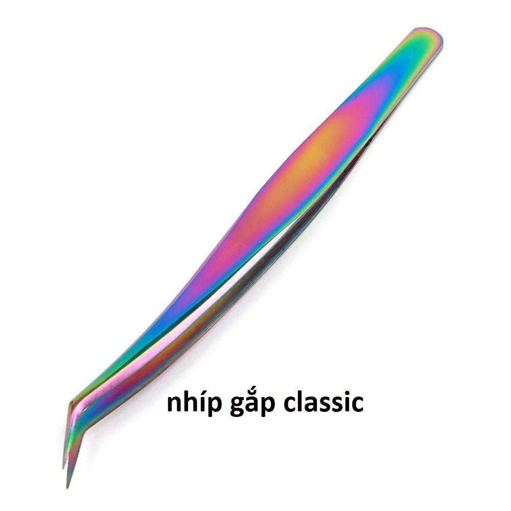 Nhíp nối mi classic +tách heo 7 màu_dụng cụ nối mi - thúy hà