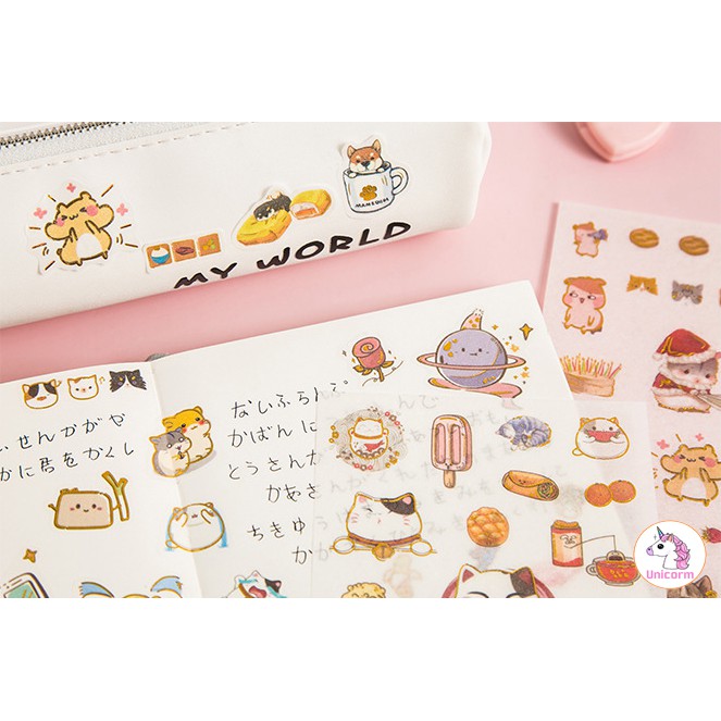 Set 6 Tấm Sticker Giấy Theo Chủ Đề siêu ngộ nghĩnh