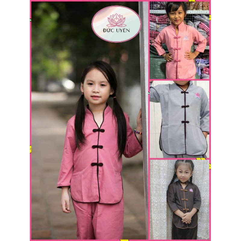 🎀Đồ lam đi chùa cho bé- Mẫu sẫm cổ tàu