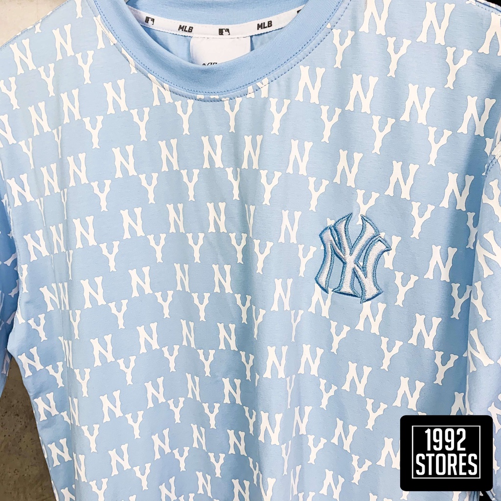 Áo Thun Ny Mlb Monogram Nam Nữ  - Hàng Xuất Dư Cambodia - Chất cotton dày dặn ko bao giờ xù lông