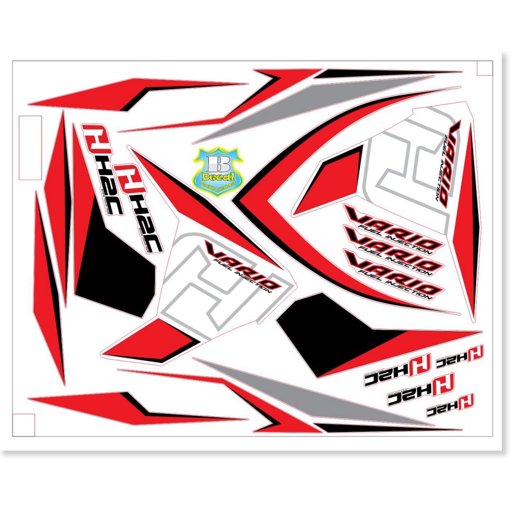 ( Quí khách vui lòng mang ra tiệm cho thợ dán ) Tem vario H2C 2017 trắng