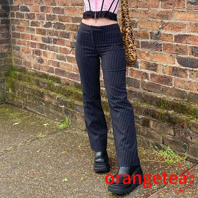 Quần Dài Nữ Họa Tiết Sọc Thời Trang Phong Cách