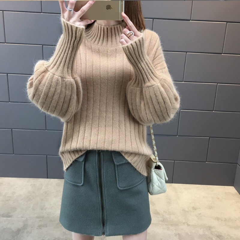 Áo len nữ cổ lọ đẹp tay phồng nhiều màu