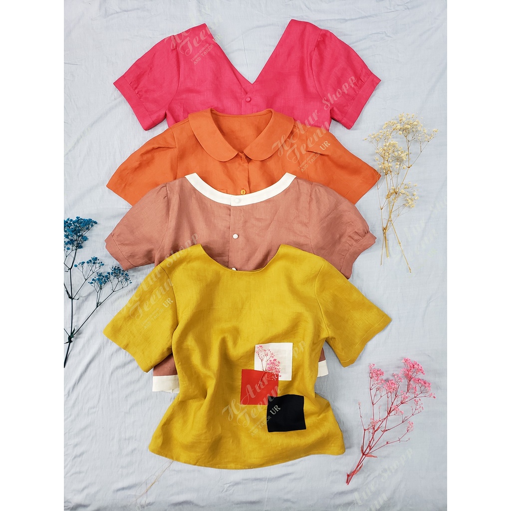 Áo Sơ Mi LINEN shirt NỮ . Sơ Mi Kiểu ( hàng thiết kế ) Đặt mẫu sau 3 ngày