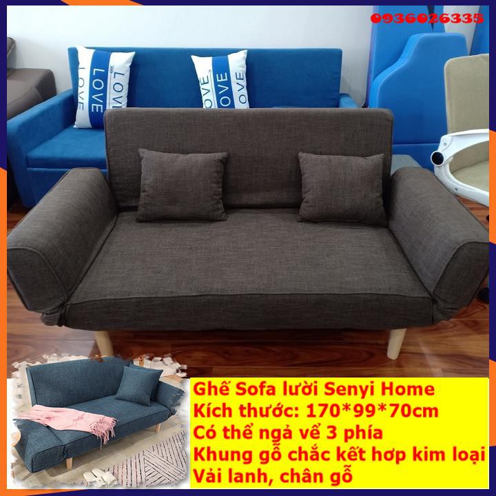 Ghế sofa giường đa năng, chất liệu vải lanh ,có ngả lưng, ngả tay