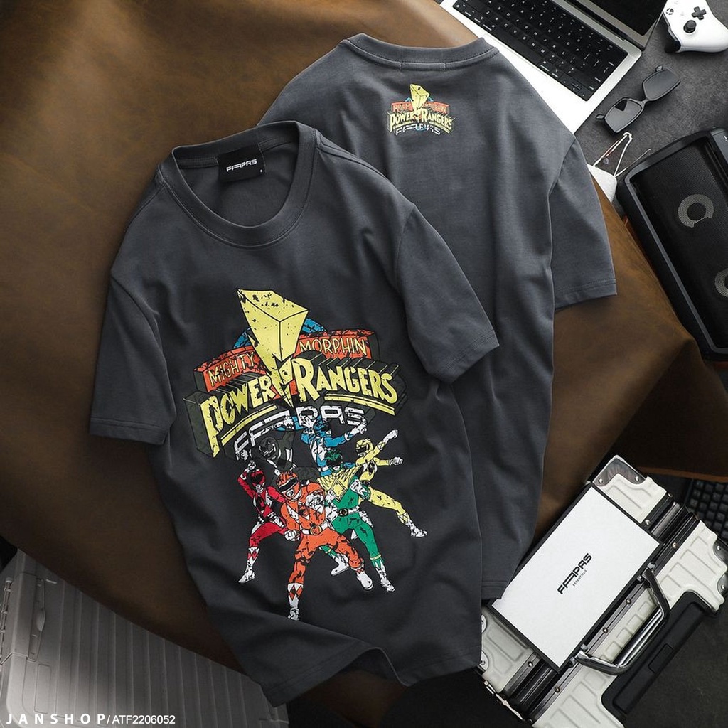 Áo Thun Hình In Siêu Nhân Khủng Long Trẻ Trung Trên Nền Màu Xi Măng Chất Vải Cotton Dày Mịn, Thoáng Mát Rất Dễ Chịu