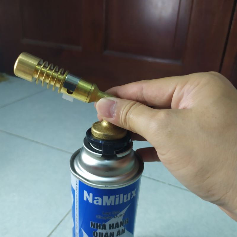 Đèn khò gas 1300 độ bằng đồng nguyên khối 818 độ bền cao - đèn khò ga mini - khò lửa mini