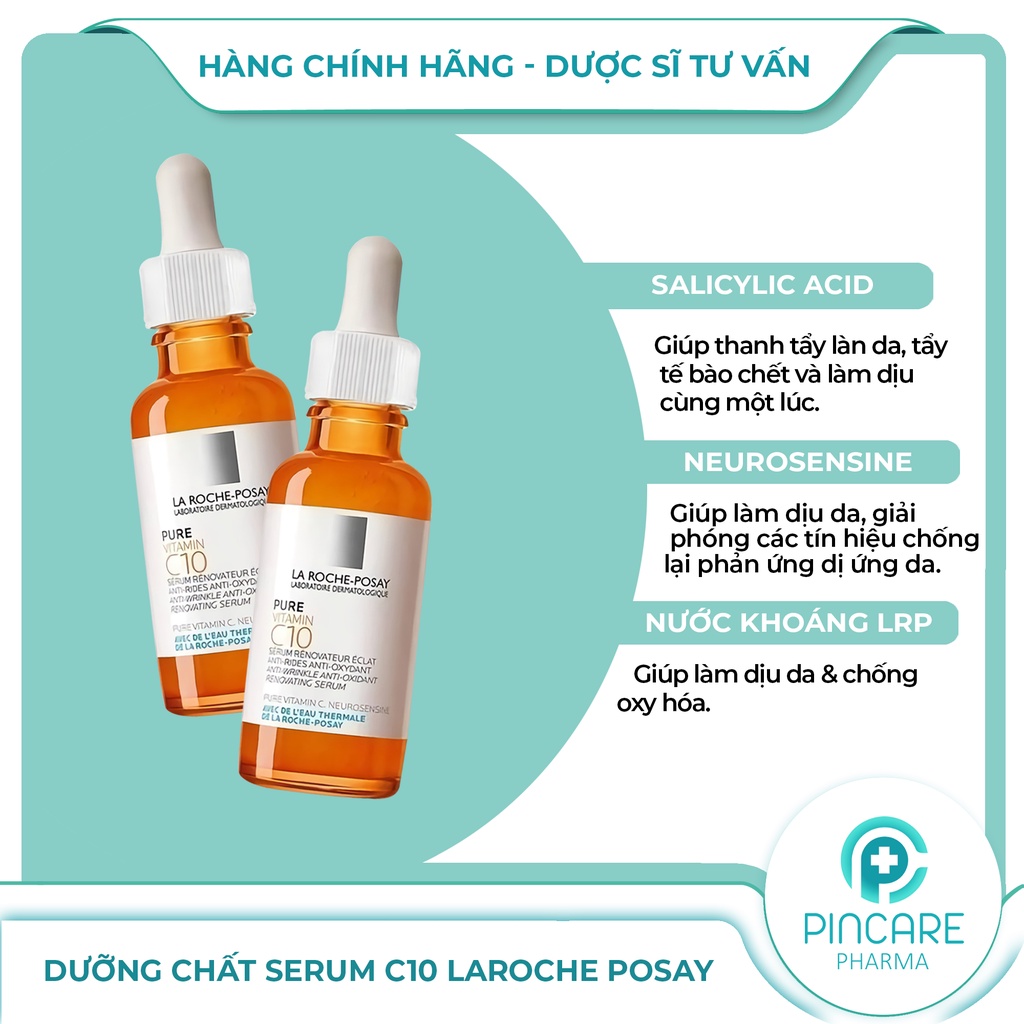 Serum dưỡng sáng da La Roche Posay Pure Vitamin C10 Serum 30ml - Hàng chính hãng - Nhà thuốc PinCare