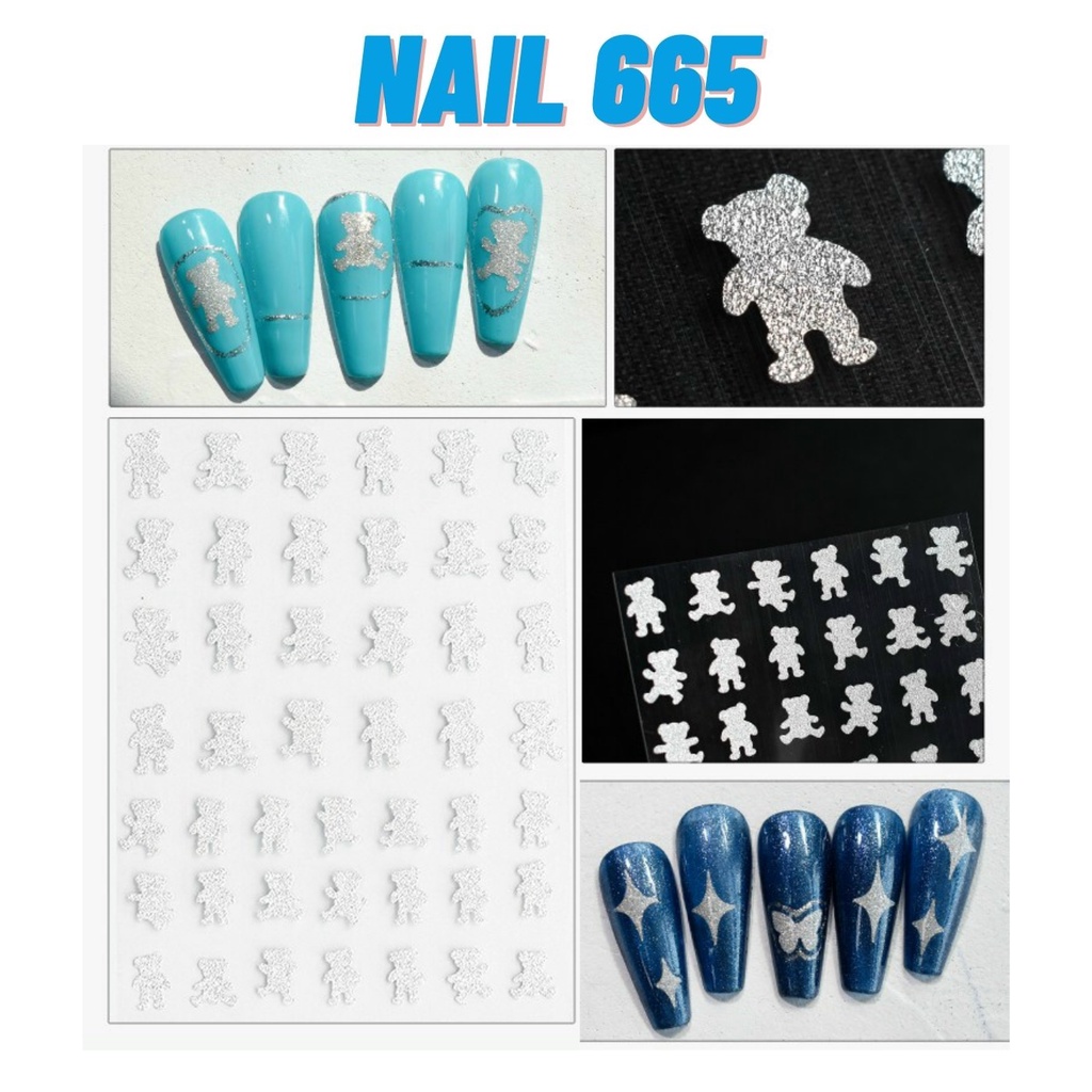 Sticker dán móng tay ,Sticker nhũ Phụ kiện dán móng nail