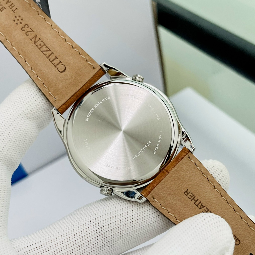 Đồng hồ nam chính hãng Citizen AO3030-08E Dây da Size 42mm mặt đen chống nước Bảo hành 1 năm Hyma watch