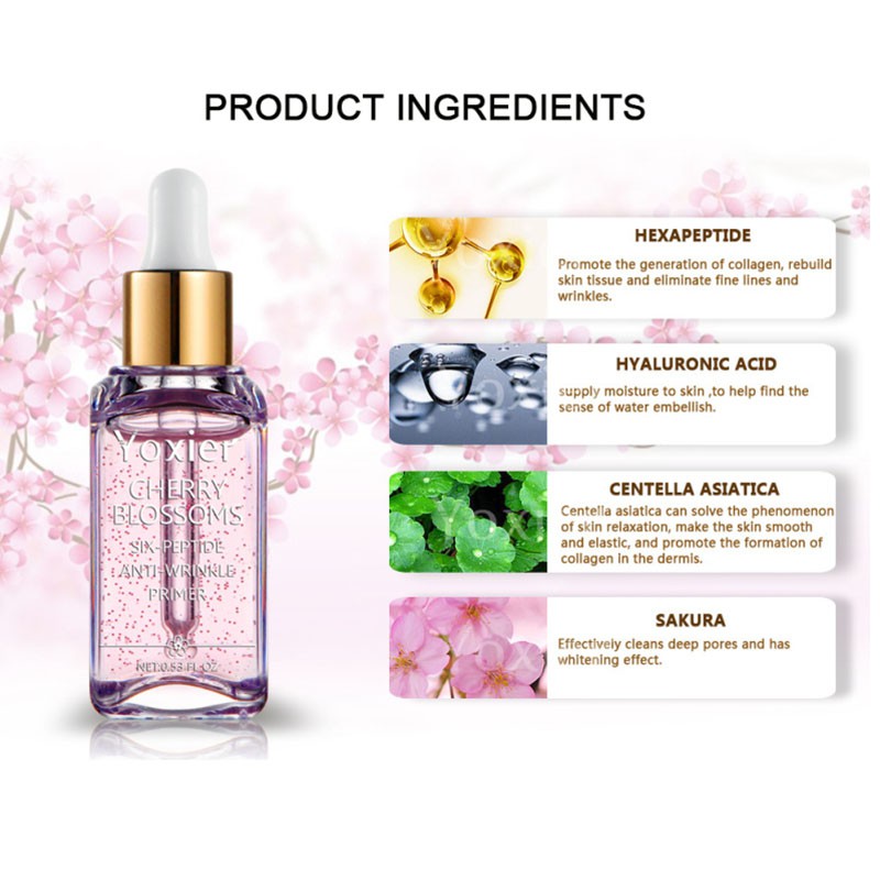 ELIXIR THE FACE SHOP (Hàng Mới Về) Kem Lót Trang Điểm Chiết Xuất Hoa Anh Đào Chống Nếp Nhăn Hiệu Quả