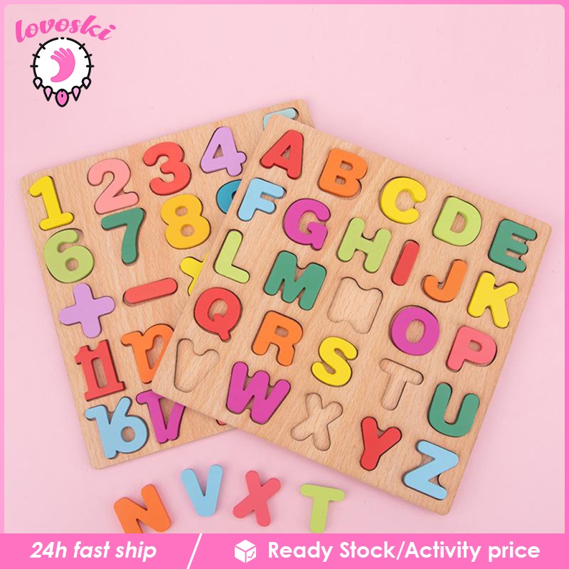 [Lovoski] Đồ Chơi Bảng Chữ Cái Alphabet Bằng Gỗ Theo Phương Pháp Montessori Làm Quà Tặng Sinh Nhật