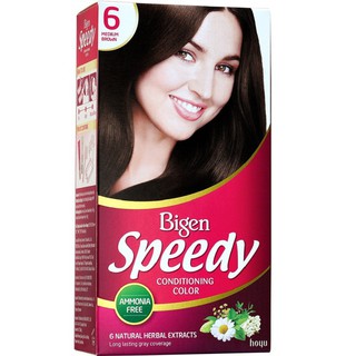 Thuốc nhuộm tóc Bigen Speedy số 6 Màu Medium Brown Nâu Caramen