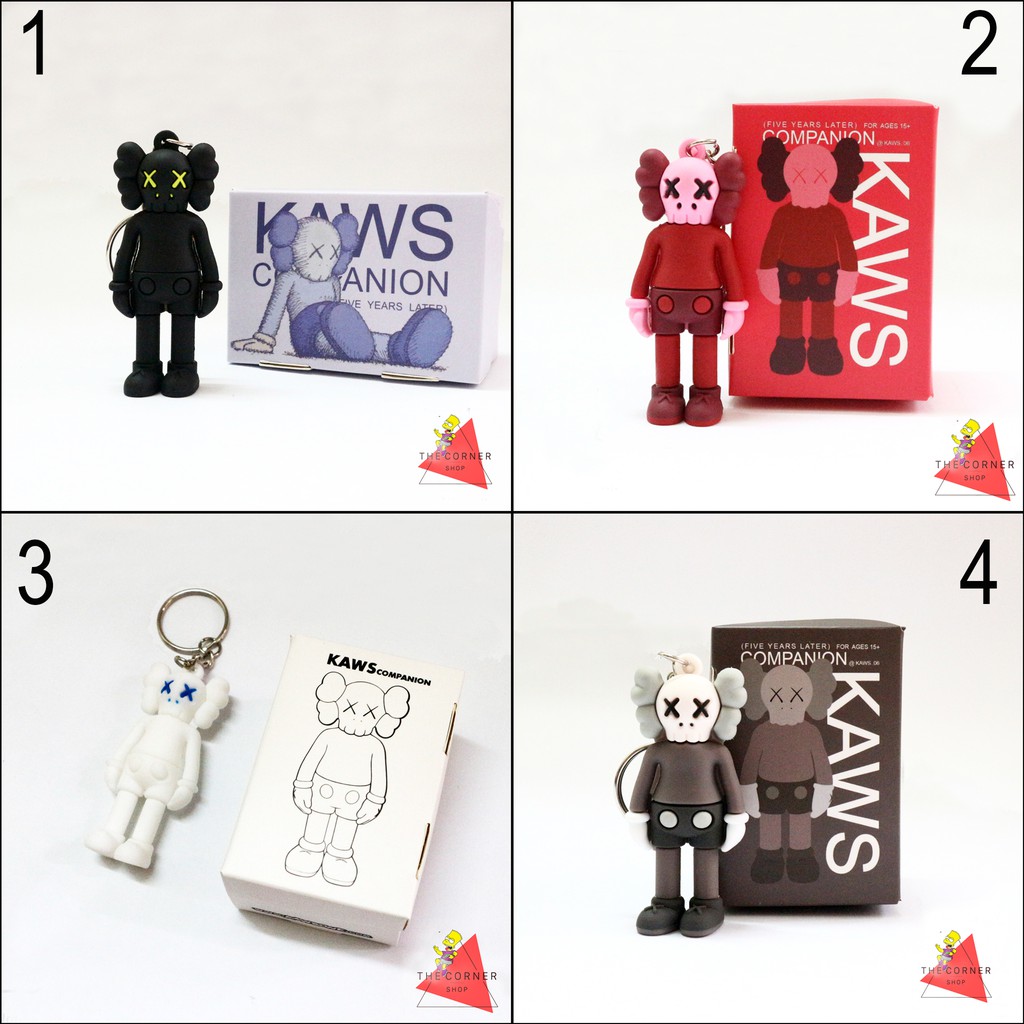 Móc khóa KAWS cute cao su silicon dẻo treo balo, túi xách, xe hơi kèm Hộp