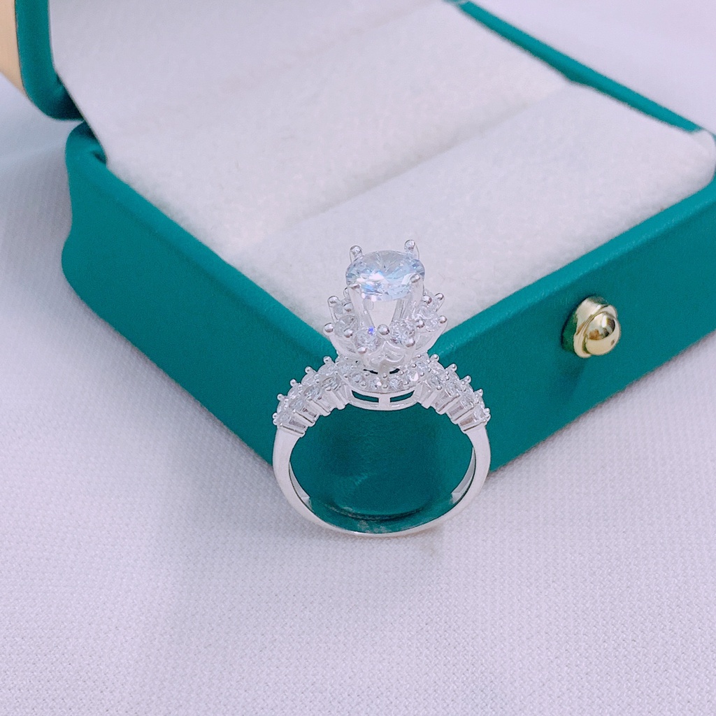 Nhẫn nữ bạc thật đính đá cao sang chảnh - Kho sỉ bạc Nhất Linh