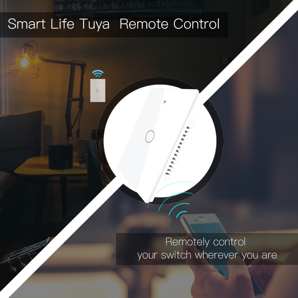 Công TắC ĐiềU KhiểN ĐèN Thông Minh RF433 BằNg WiFi KèM Phụ KiệN Cho Alexa Google Home 110V 220V
