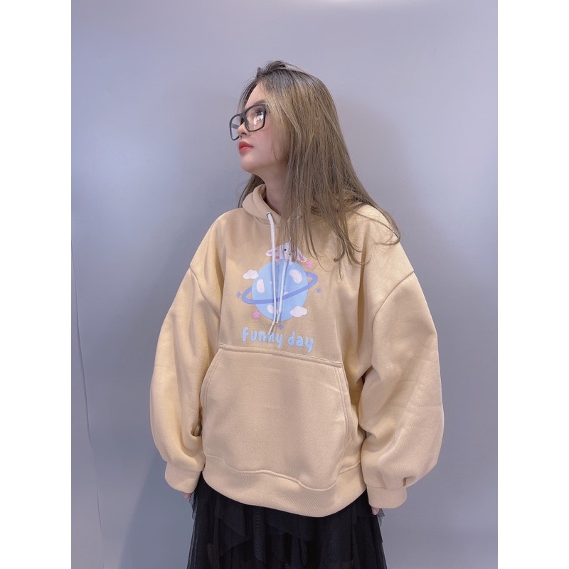 Áo Hoodie Nỉ Bông Tay Phồng Hàng QC Chất Dày Dặn Áo Hoodie Nữ Form Rộng Unisex SWEATER Nữ FUNNY DAY - AK3404 | BigBuy360 - bigbuy360.vn