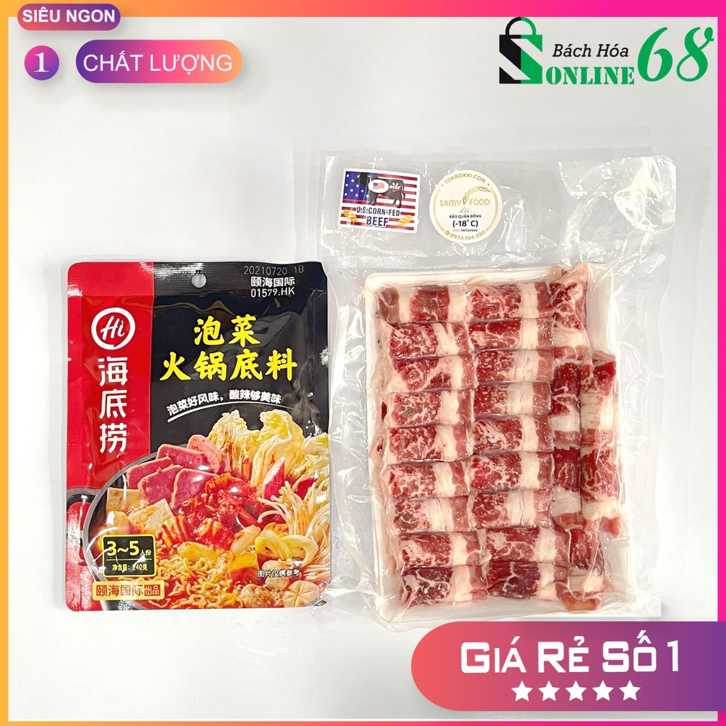 [LẨU BÒ] THỊT BÒ BA CHỈ + CỐT LẨU KIM CHI HAIDILAO