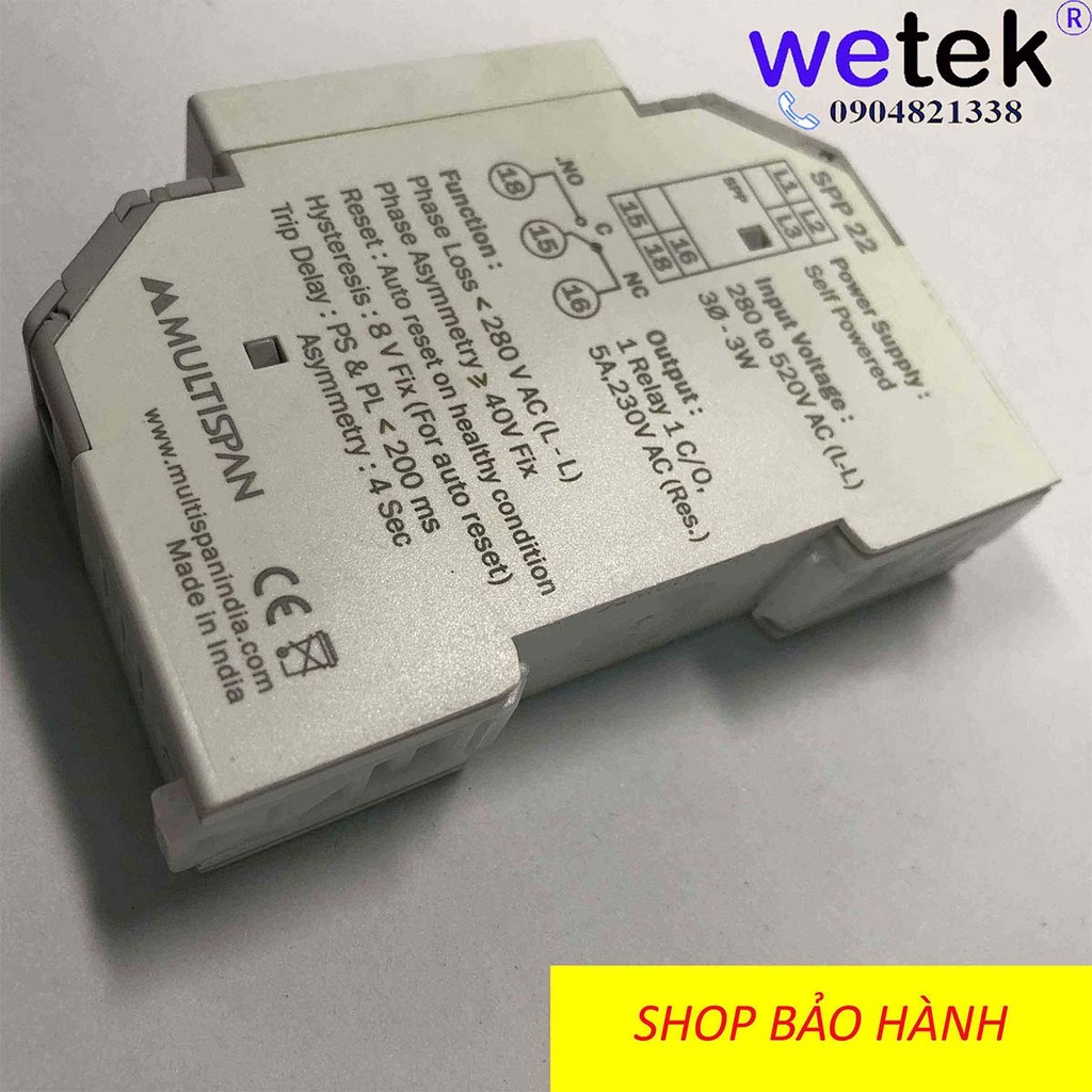 Multispan India SPP-22 Rơ le bảo vệ Pha  giá gốc rẻ, tốt, bảo hành, giấy tờ đủ
