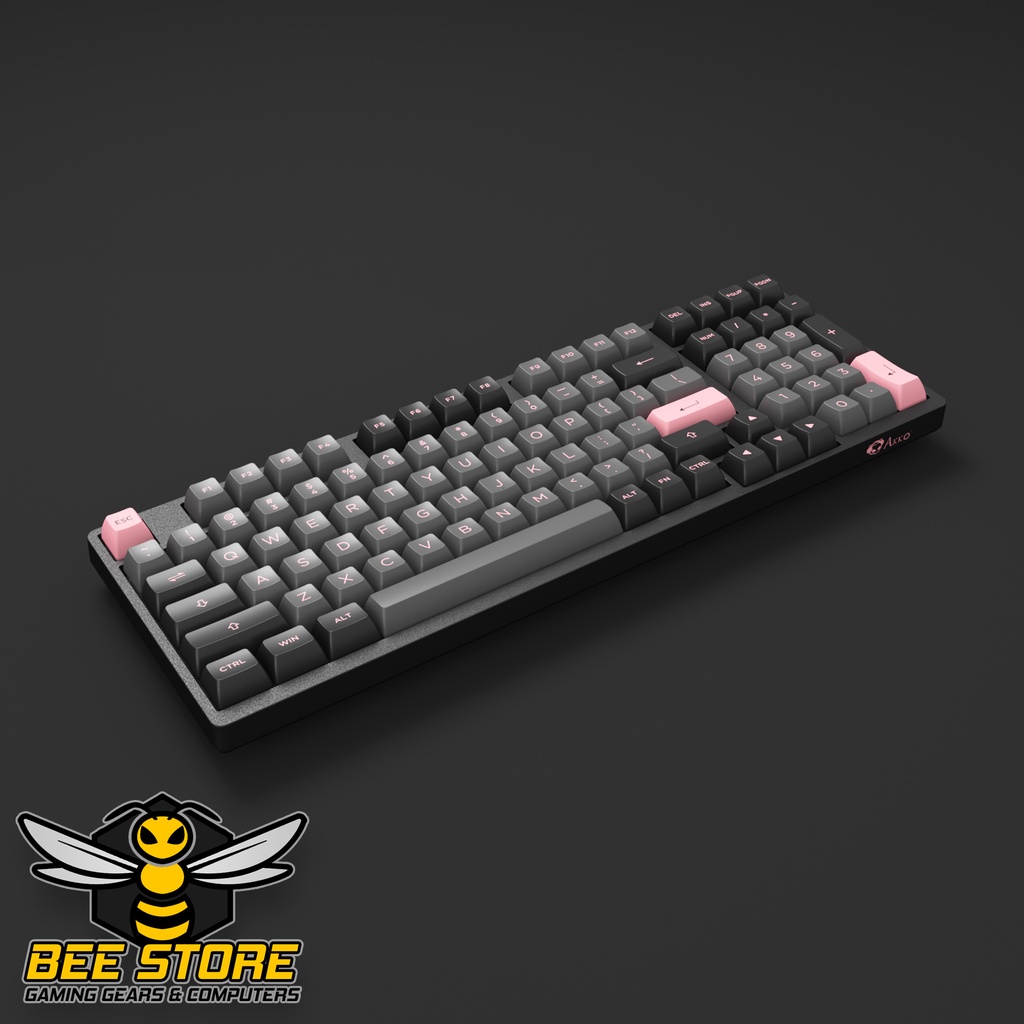 Bàn phím cơ AKKO 3098 Black Pink - Công nghệ Hotswap - Foam tiêu âm - Hàng chính hãng bảo hành 12 tháng