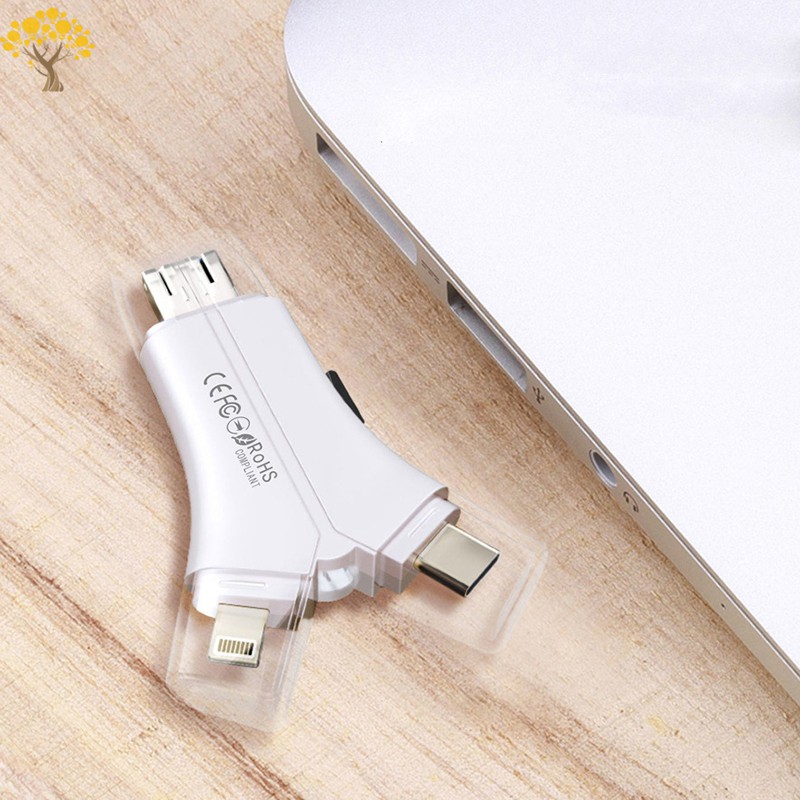 Đầu Đọc Thẻ Nhớ / Usb / Tf 4 Trong 1 Cho Điện Thoại