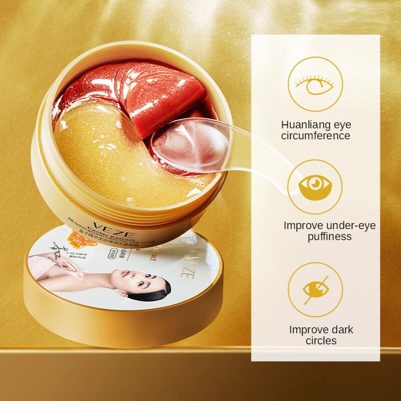Hộp 60 mặt nạ mắt Venzen pha lê vàng và trứng cá muối giảm nếp nhăn quầng thâm dưỡng ẩm hiệu quả | BigBuy360 - bigbuy360.vn