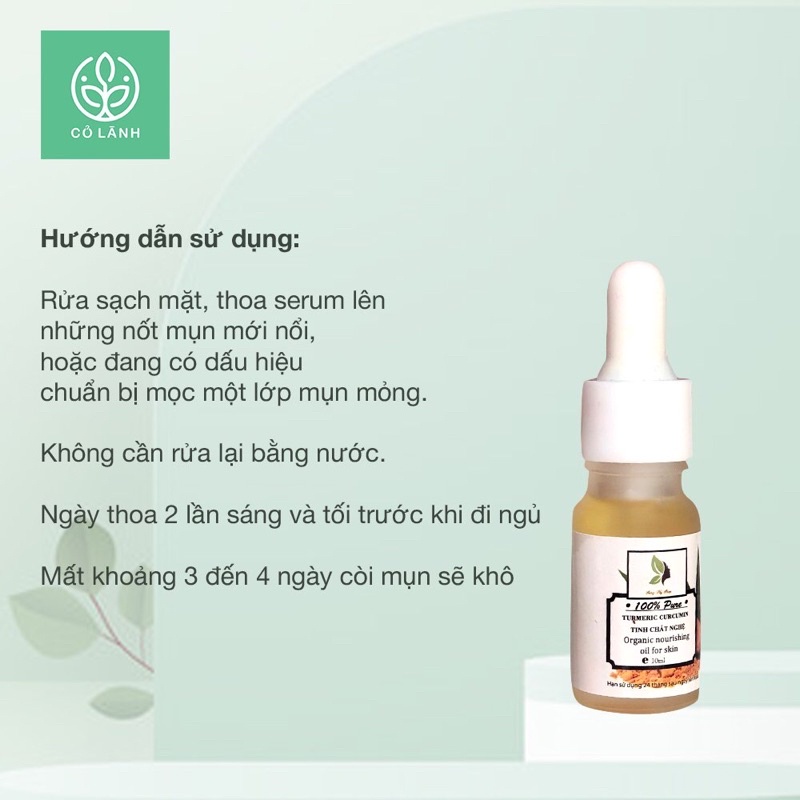 Tinh dầu nghệ nguyên chất Cỏ Lành 10ml Ngừa mụn, giảm thâm