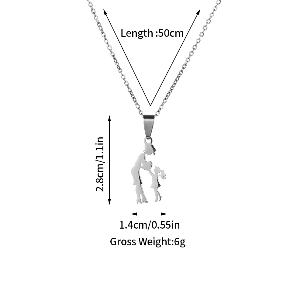 vòng cổ Da Phối Thép Titan Khắc Chữ Mom Mihan1 Làm Quà Tặng Cho Mẹ Và Con Gái