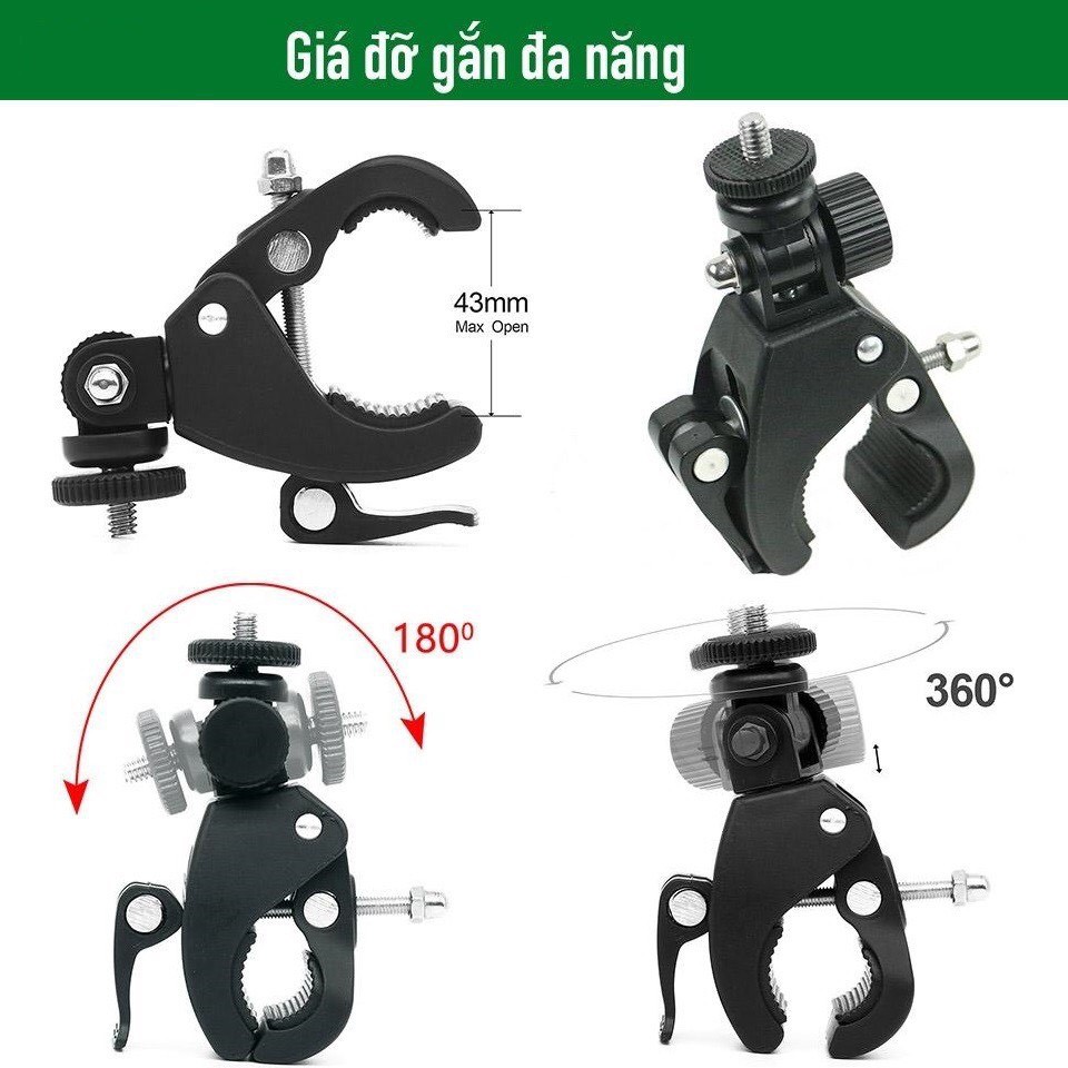 Đầu kẹp điện thoại, giá đỡ điện thoại, kết nối máy với cây Tripod 3, gậy tự sướng dùng livestream