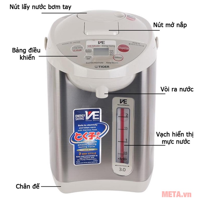 Bình thủy điện Tiger PVW-B30W 3 lít