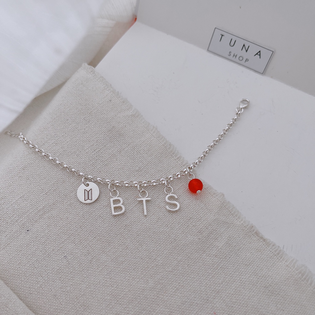 [HÀNG THIẾT KẾ] Vòng tay Bạc B.T.S / Lắc tay bạc idol thiết kế theo yêu cầu_TUNA SHOP Trang sức Bạc