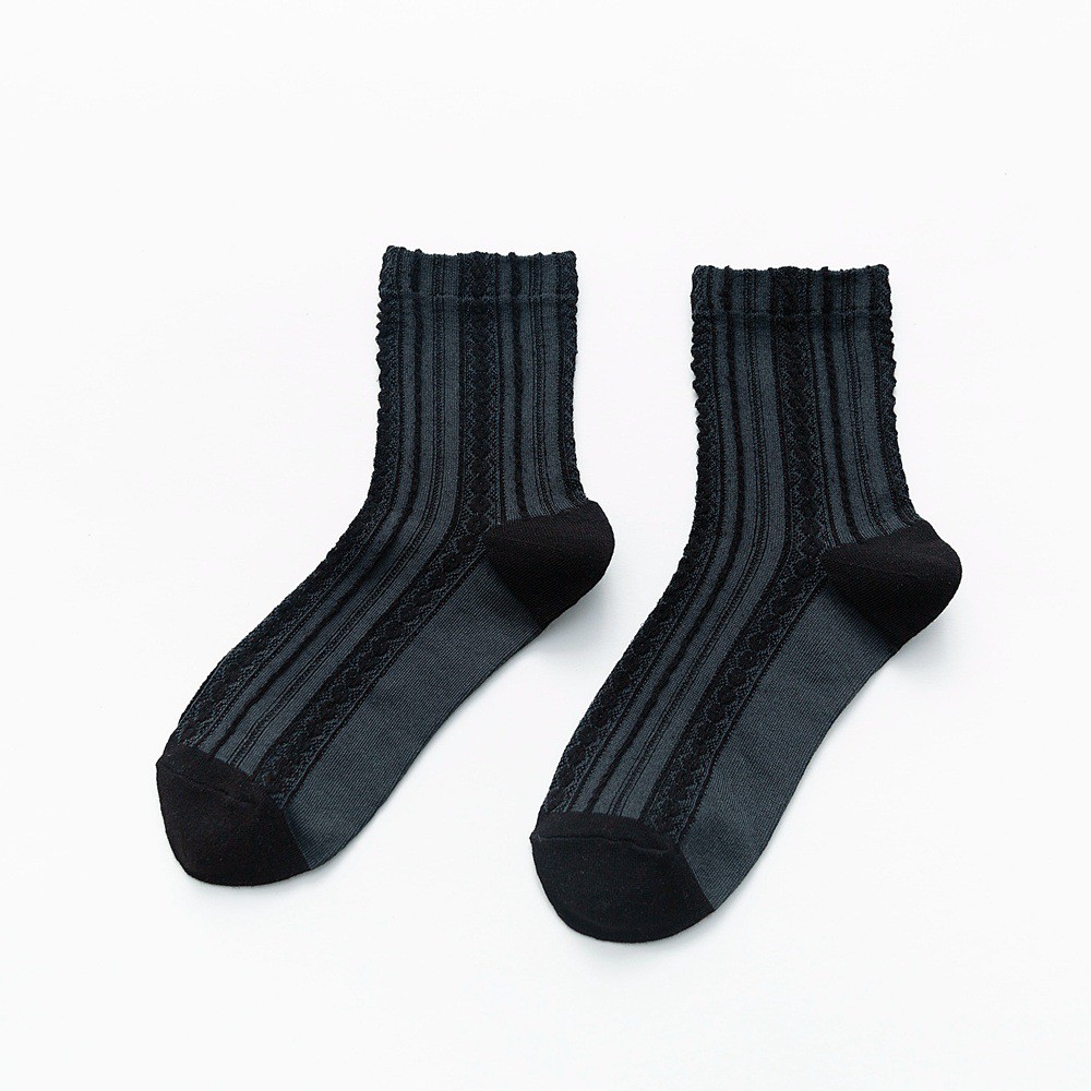 Vớ / tất cổ cao phong cách vintage họa tiết in nổi - UniLabel