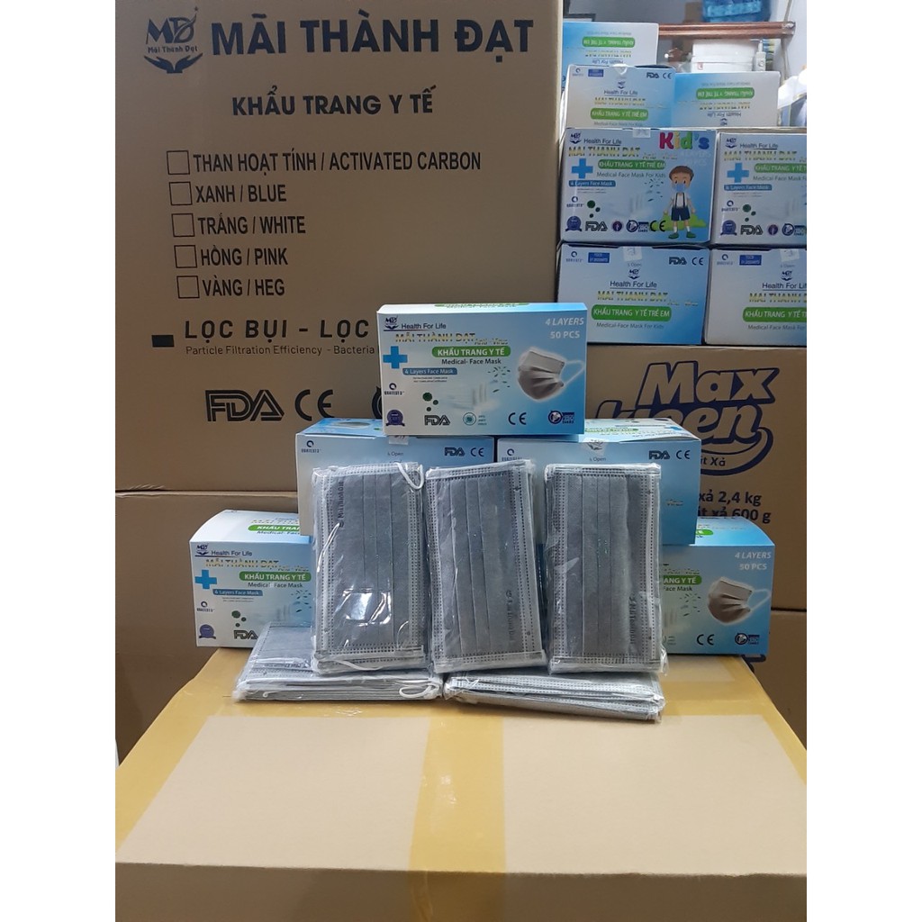 01 THÙNG 50 HỘP -Khẩu Trang Cao Cấp- MAI THANH DAT- Kháng Khuẩn 99,9%- 1 hộp/50 cái