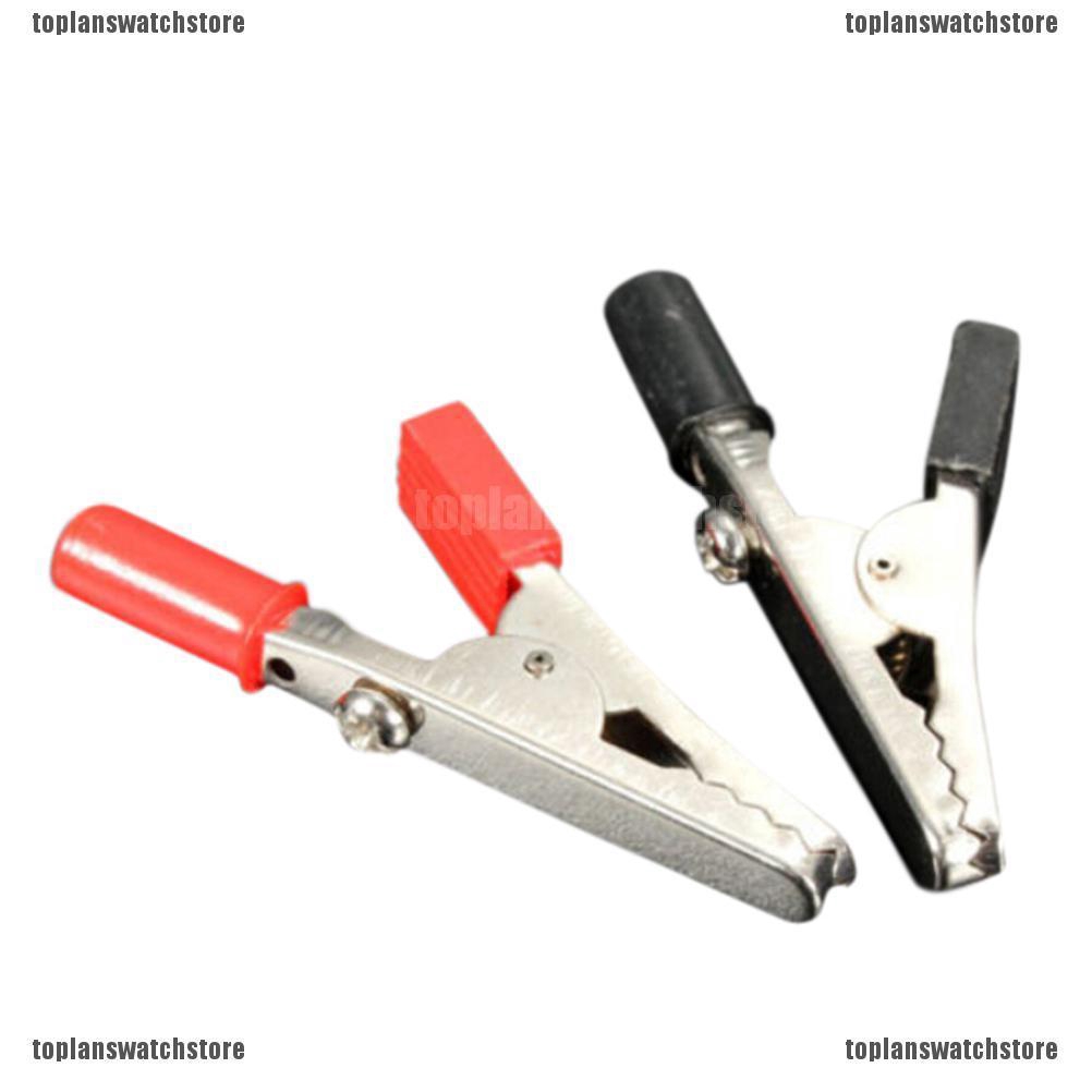 Topl❤❤Set 2 Kẹp Cá Sấu 4mm Màu Đỏ Đen