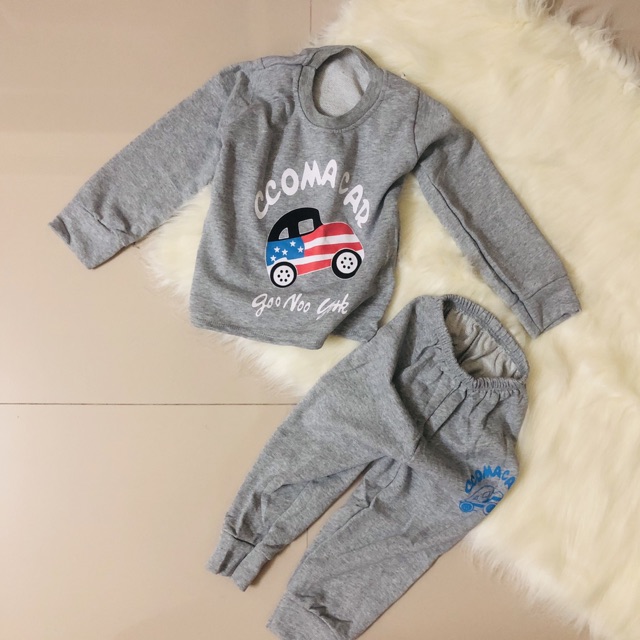 Bộ Nỉ Da Cá Cho Bé 7-18kg Siêu Mềm Siêu Ấm Mặc Thu Đông